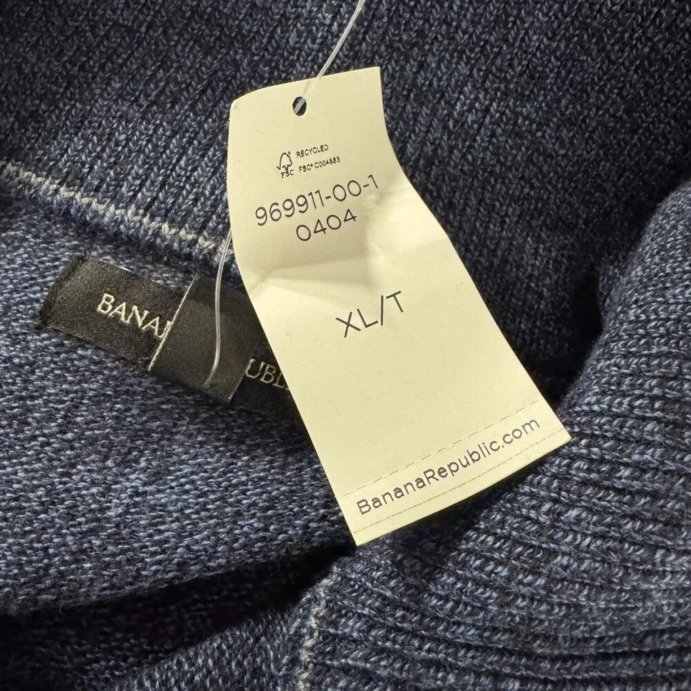 Banana Republic‎ Sweater Jacket Cardigan XL Tall Blue Cotton Blend NWT CJ-2235